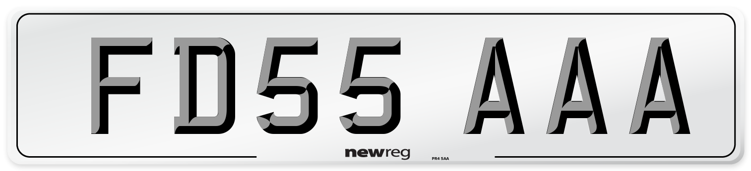 FD55 AAA Number Plate from New Reg